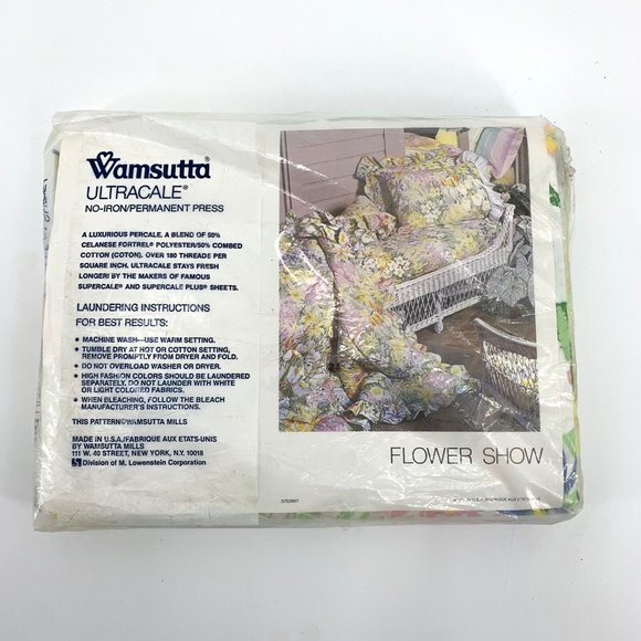 Flower Show Wamsutta No Iron Ultracale Twin Flat Sheet 180 Thread Count - Picture 2 of 2